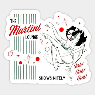 Vintage Martini Lounge Sticker